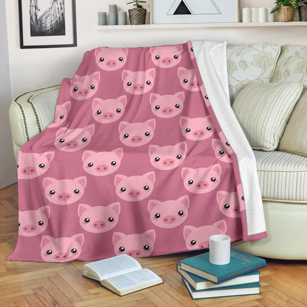 Pig Print Pattern Blanket-grizzshop