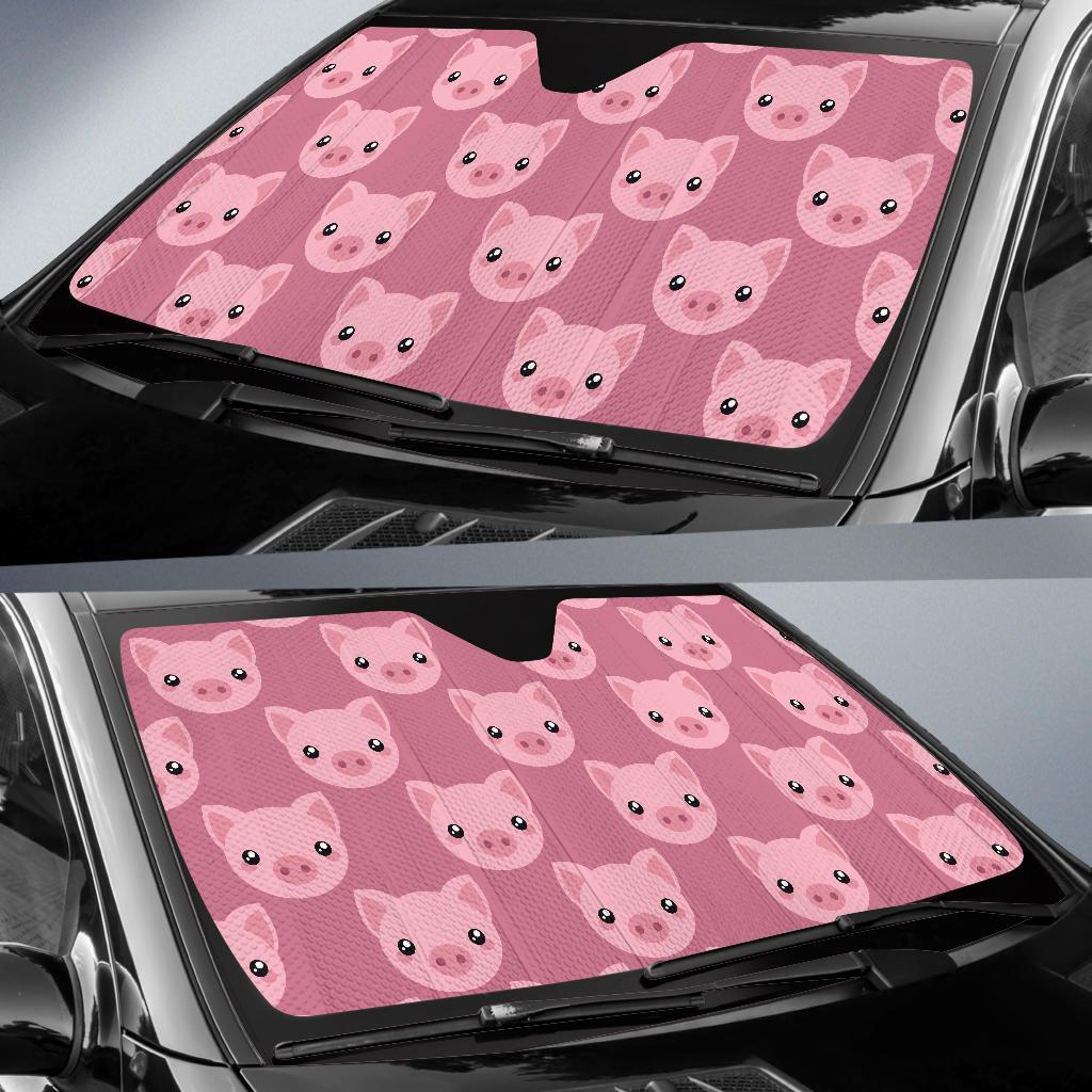 Pig Print Pattern Car Sun Shade-grizzshop