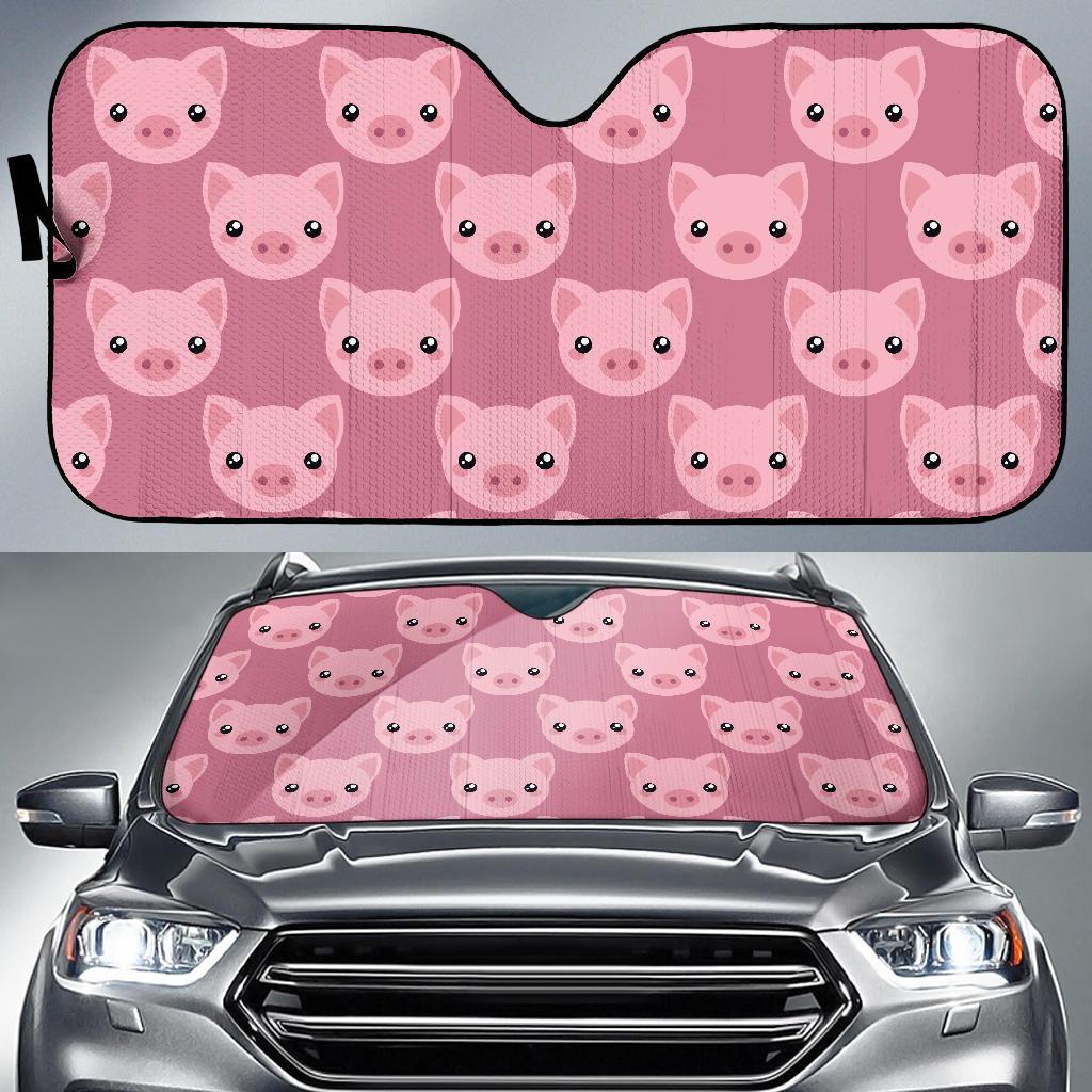 Pig Print Pattern Car Sun Shade-grizzshop