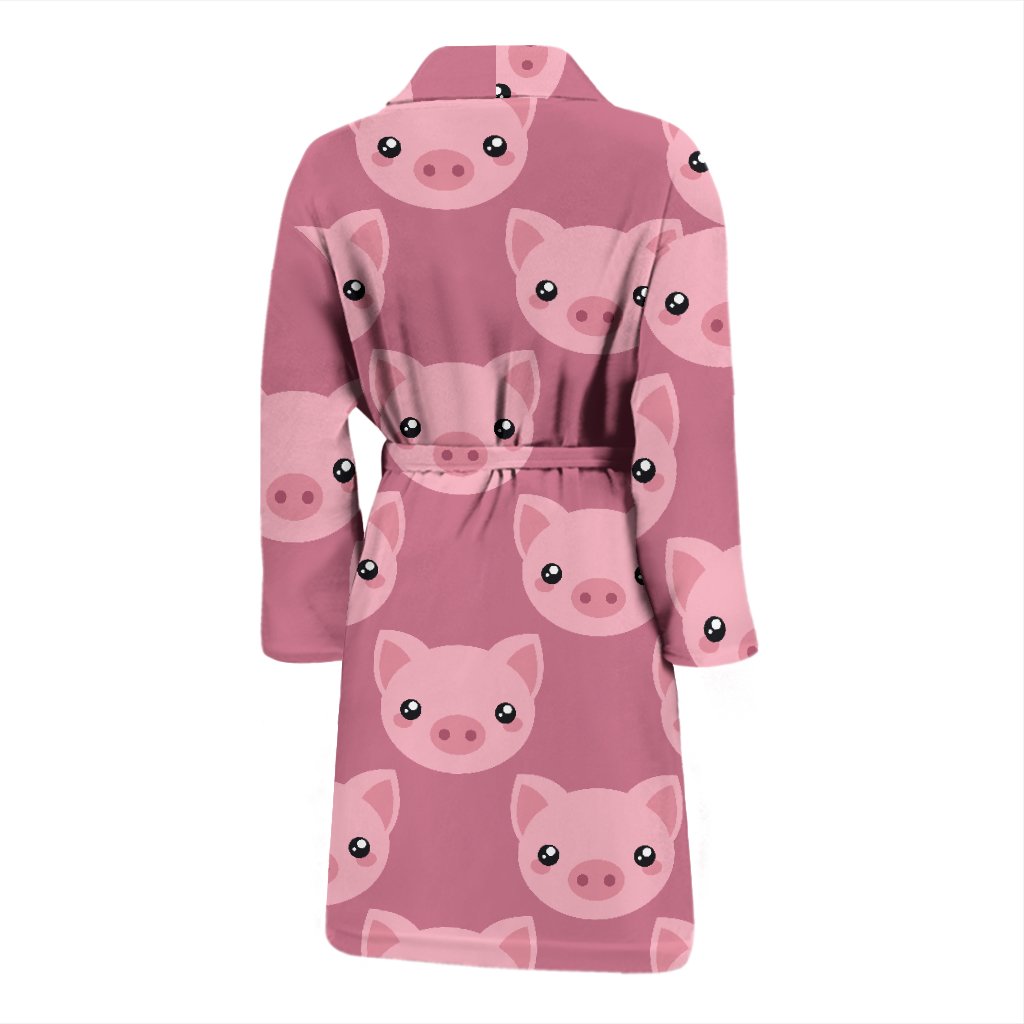 Pig Print Pattern Men Long Robe-grizzshop