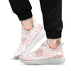 Pig Tail Pink Print White Athletic Shoes-grizzshop