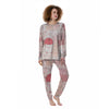 Pig Tail Pink Print Women's Pajamas-grizzshop