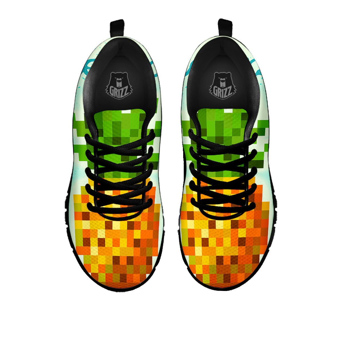 Pineapple 8-Bit Pixel Print Black Sneaker-grizzshop