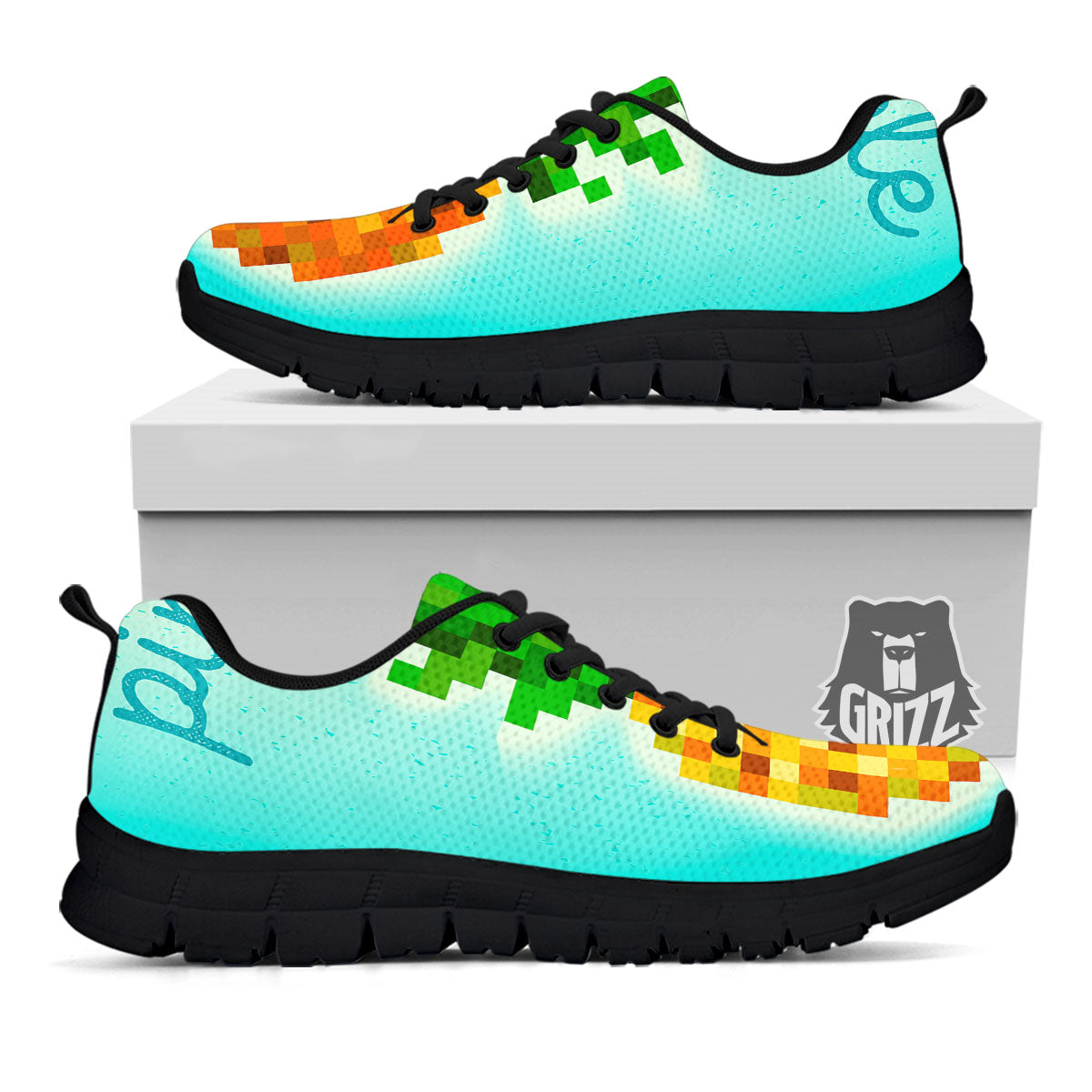 Pineapple 8-Bit Pixel Print Black Sneaker-grizzshop