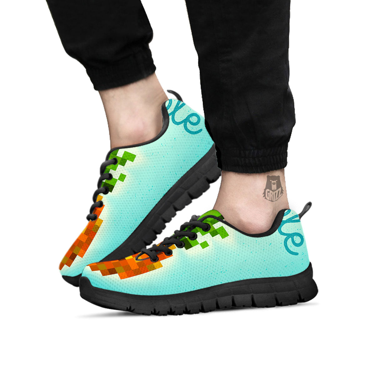Pineapple 8-Bit Pixel Print Black Sneaker-grizzshop