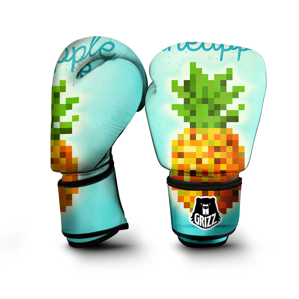 Pineapple 8-Bit Pixel Print Boxing Gloves-grizzshop