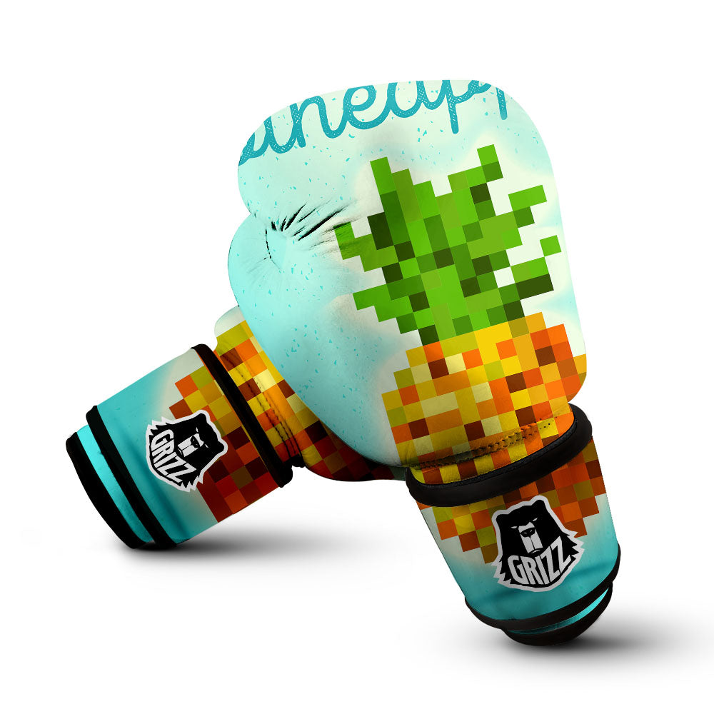 Pineapple 8-Bit Pixel Print Boxing Gloves-grizzshop