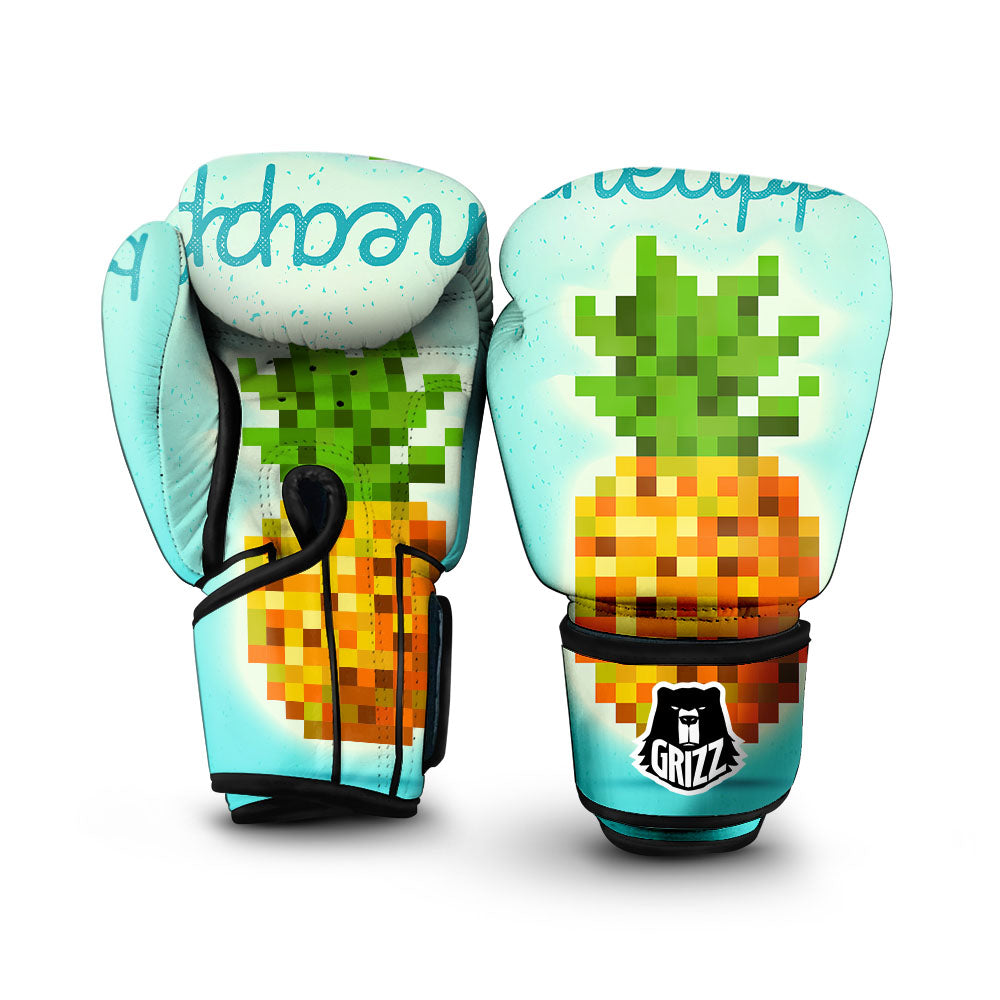 Pineapple 8-Bit Pixel Print Boxing Gloves-grizzshop