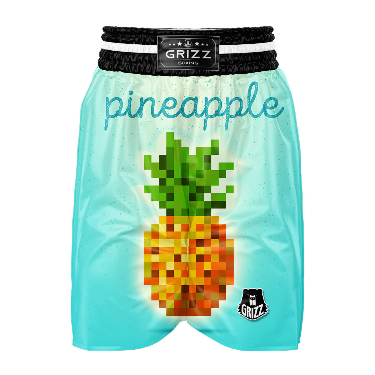 Pineapple 8-Bit Pixel Print Boxing Shorts-grizzshop