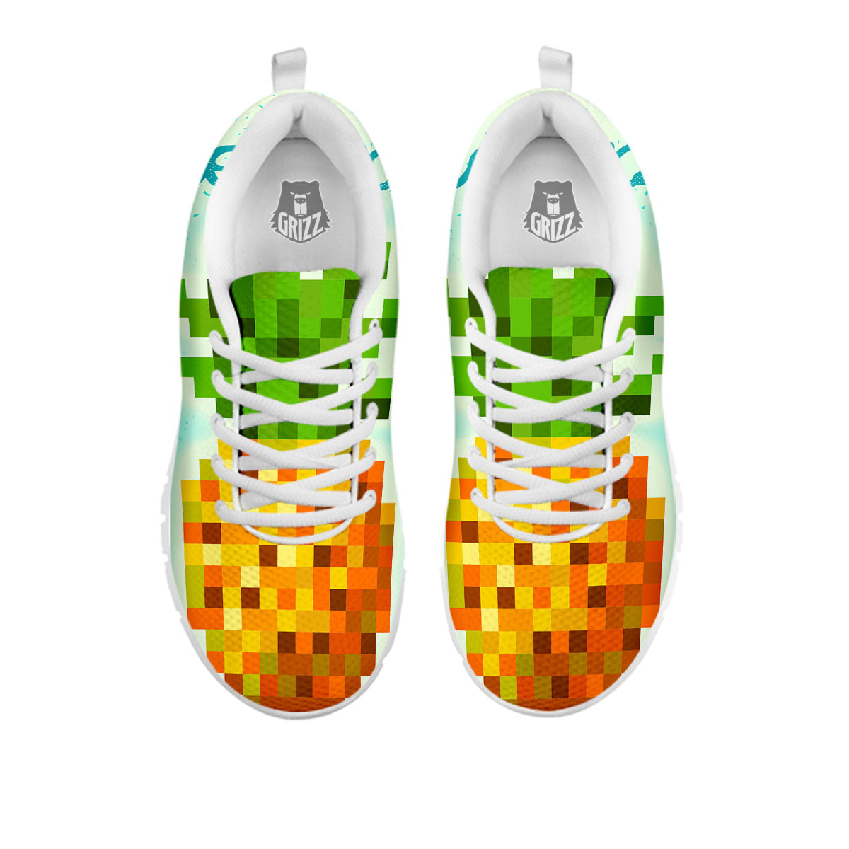 Pineapple 8-Bit Pixel Print White Sneaker-grizzshop