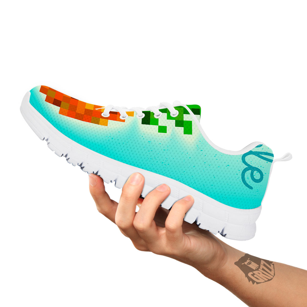 Pineapple 8-Bit Pixel Print White Sneaker-grizzshop