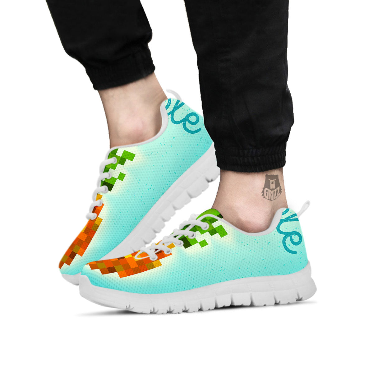 Pineapple 8-Bit Pixel Print White Sneaker-grizzshop