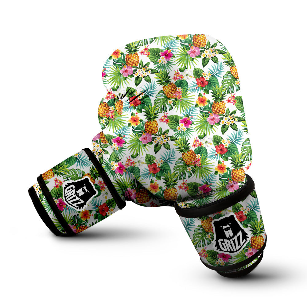 Pineapple Aloha Hawaiian Print Pattern Boxing Gloves-grizzshop