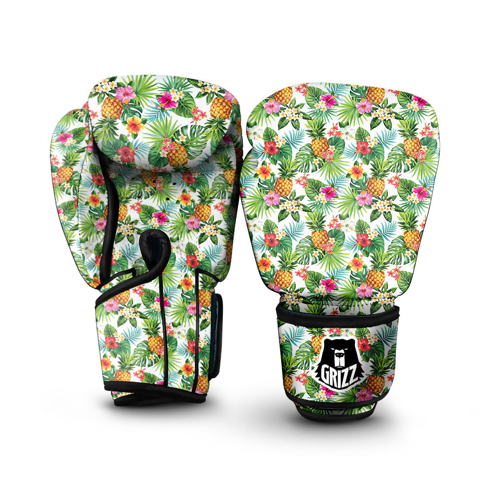 Pineapple Aloha Hawaiian Print Pattern Boxing Gloves-grizzshop