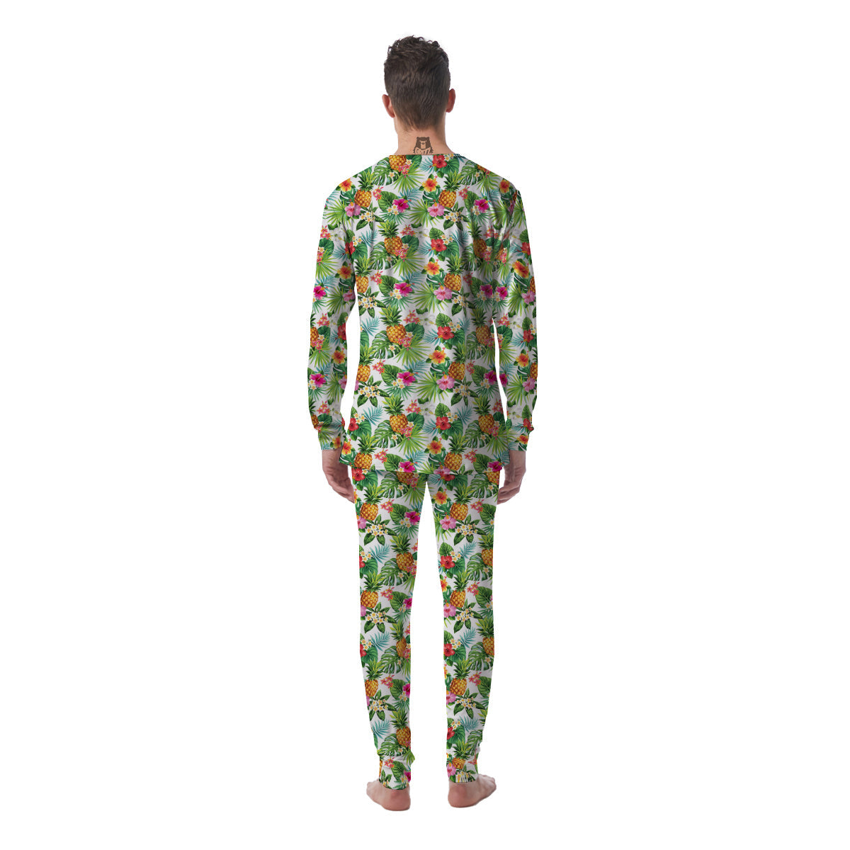 Pineapple Aloha Hawaiian Print Pattern Men's Pajamas-grizzshop