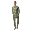 Pineapple Aloha Hawaiian Print Pattern Men's Pajamas-grizzshop