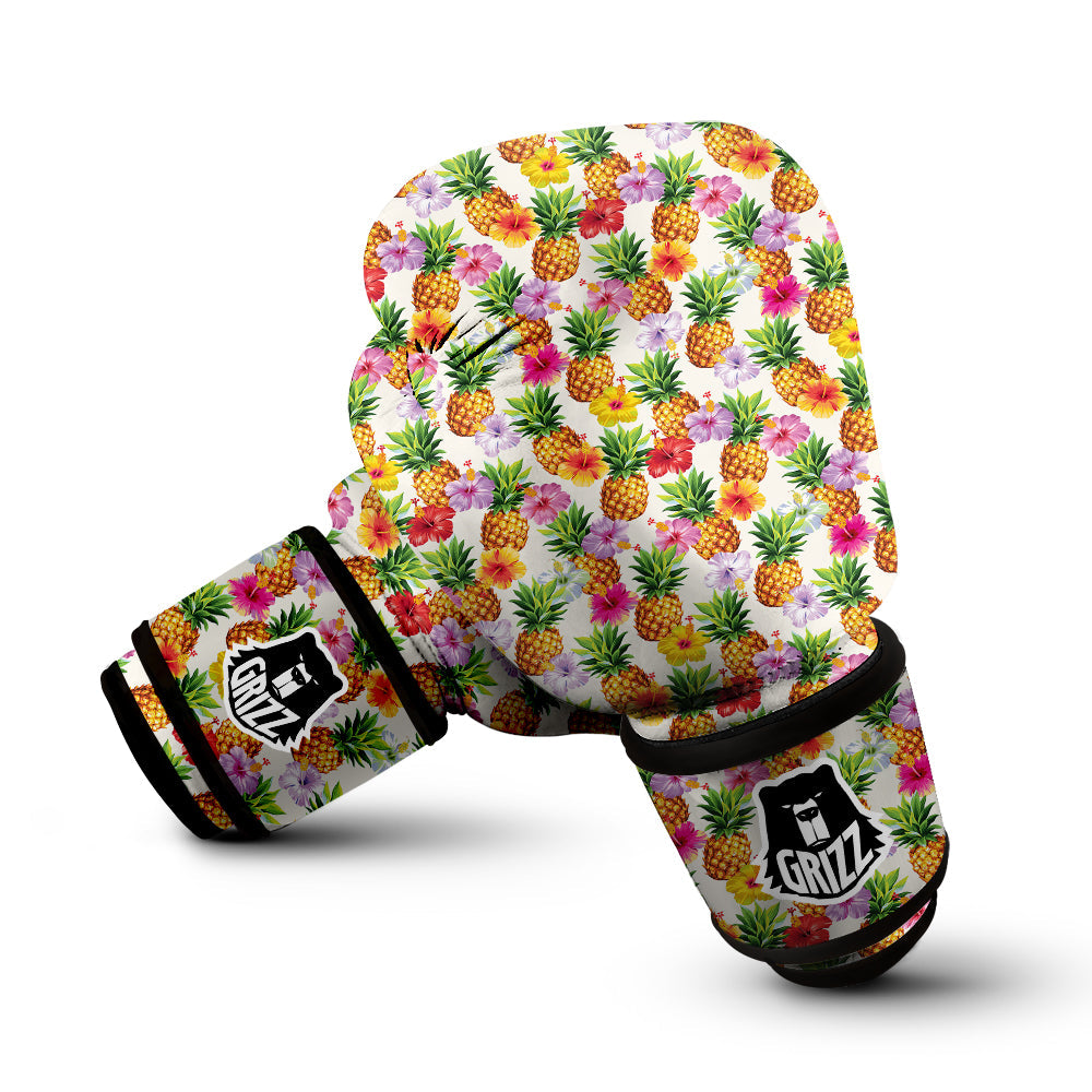 Pineapple Aloha Summer Print Pattern Boxing Gloves-grizzshop