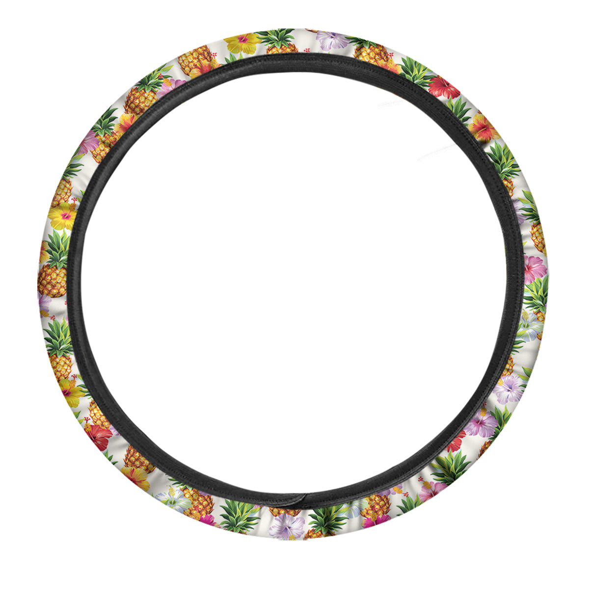 Pineapple Aloha Summer Print Pattern Car Steering Wheel Cover-grizzshop