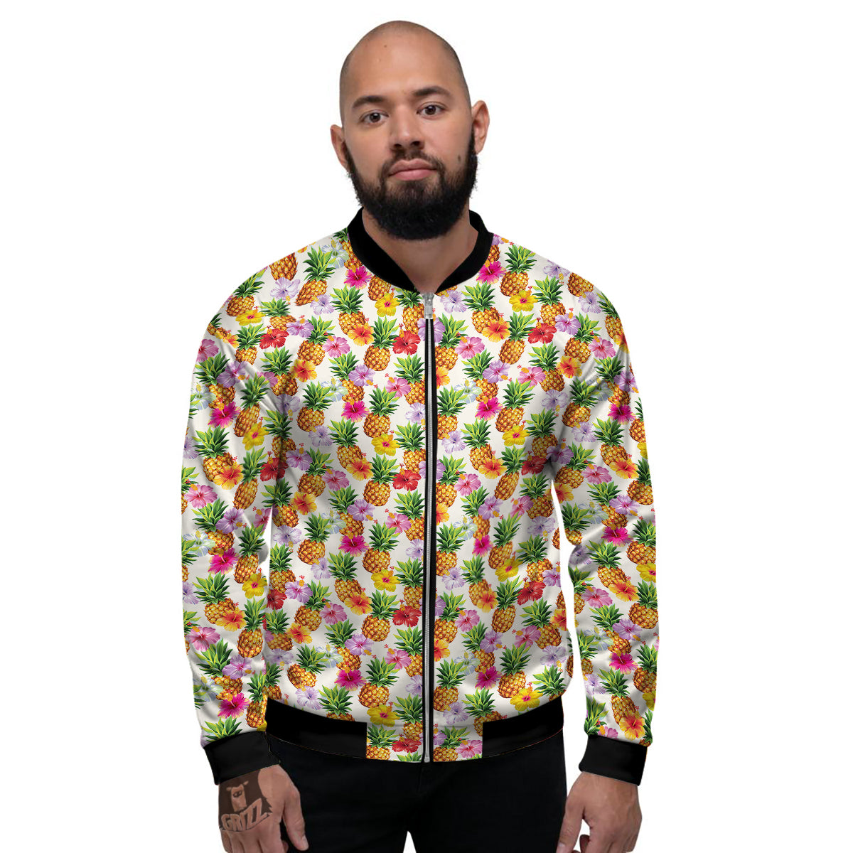 Pineapple Aloha Summer Print Pattern Men's Bomber Jacket-grizzshop