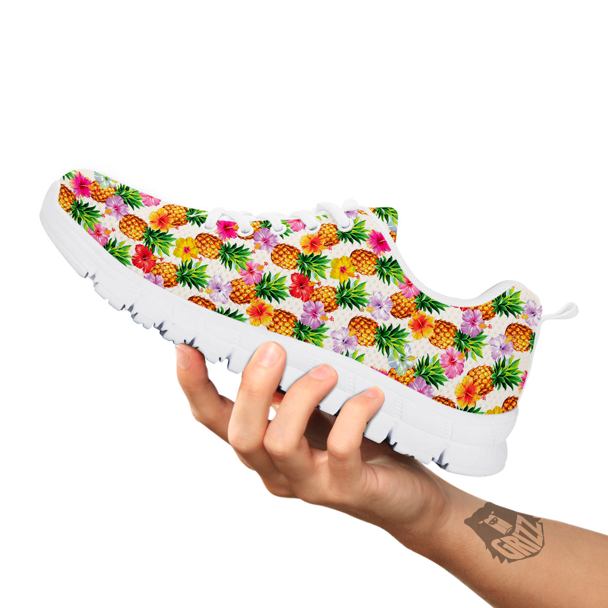 Pineapple Aloha Summer Print Pattern White Sneaker-grizzshop