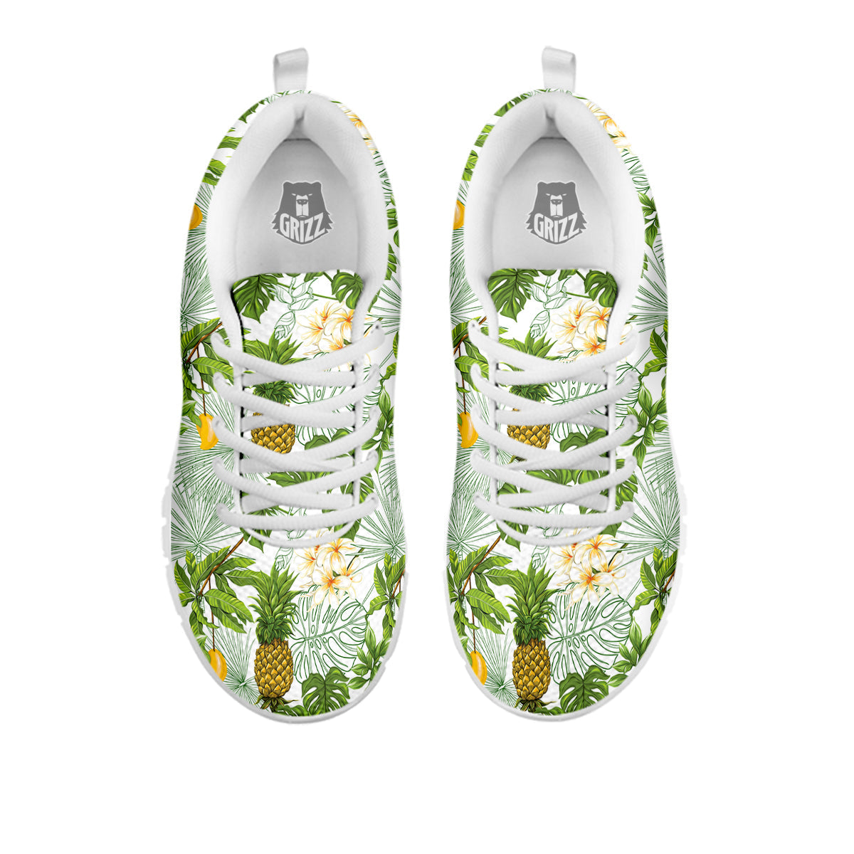 Pineapple Aloha White Print Pattern White Sneaker-grizzshop