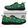 Pineapple And Tropical Watermelon Print Pattern Black Sneaker-grizzshop