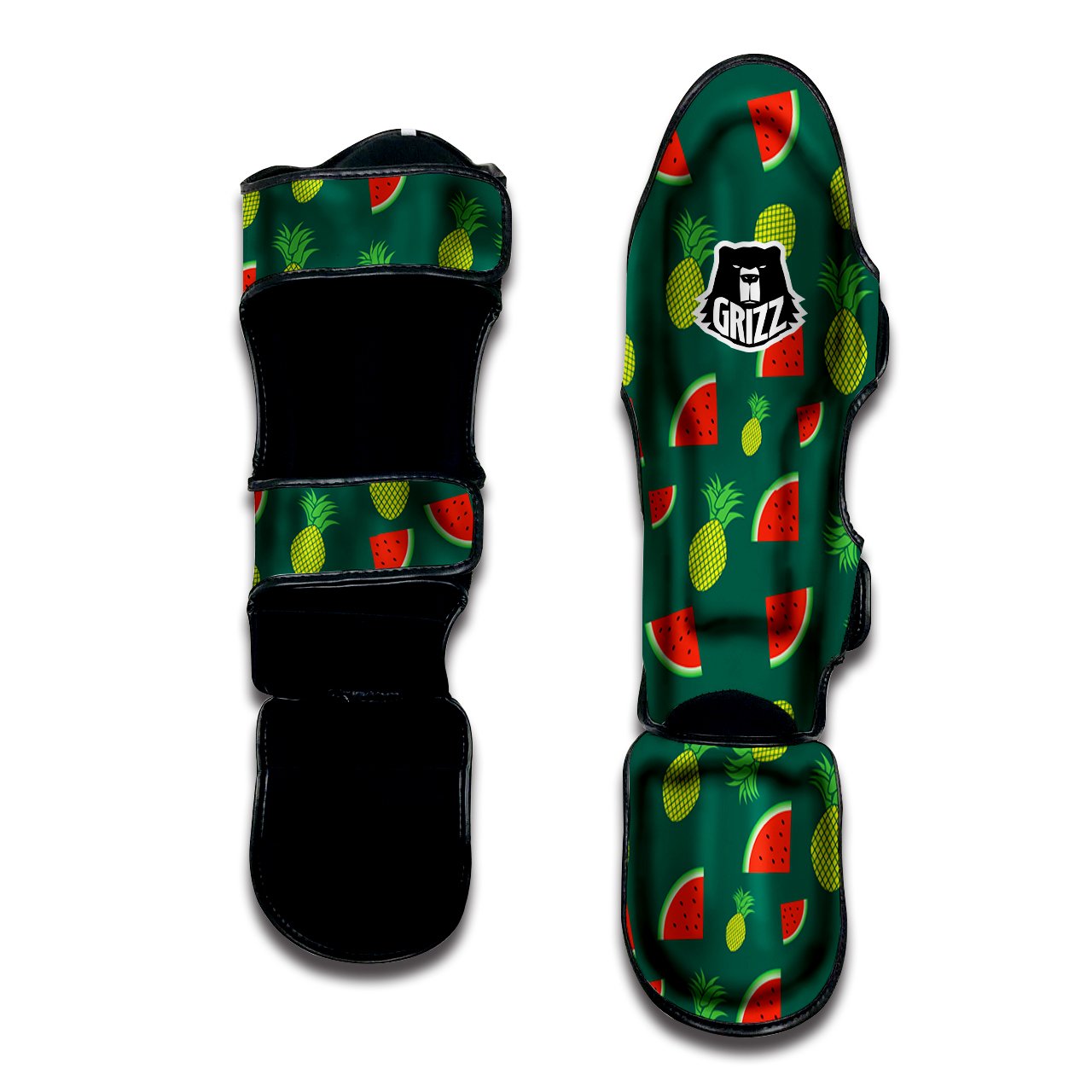 Pineapple And Tropical Watermelon Print Pattern Muay Thai Shin Guards-grizzshop