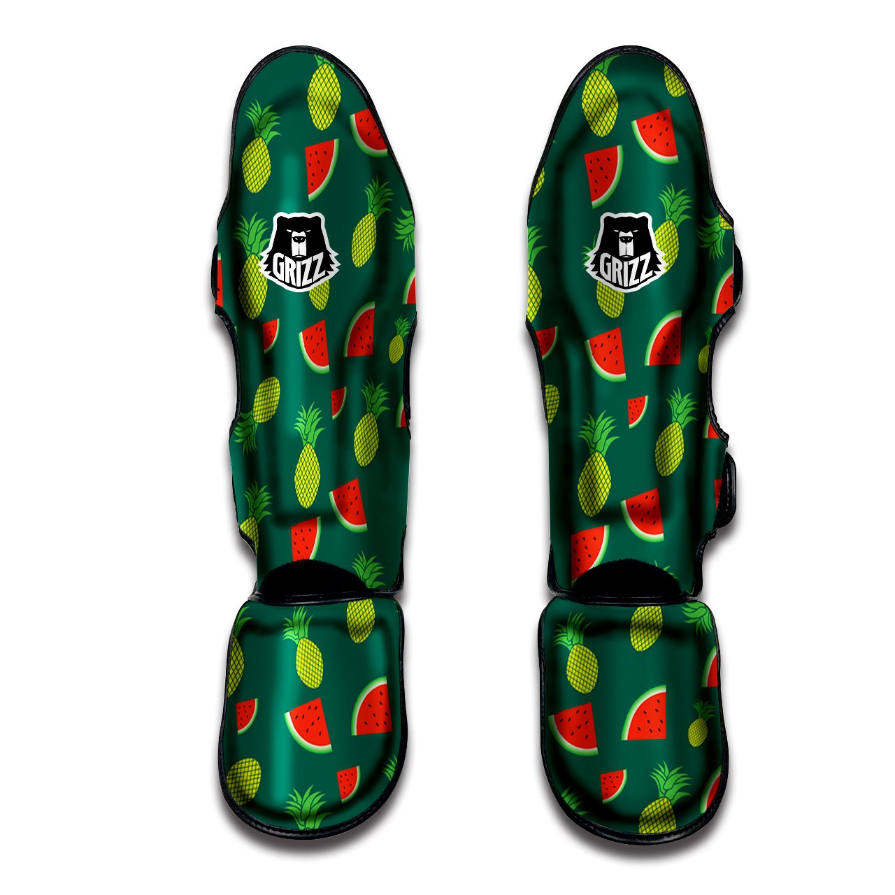 Pineapple And Tropical Watermelon Print Pattern Muay Thai Shin Guards-grizzshop