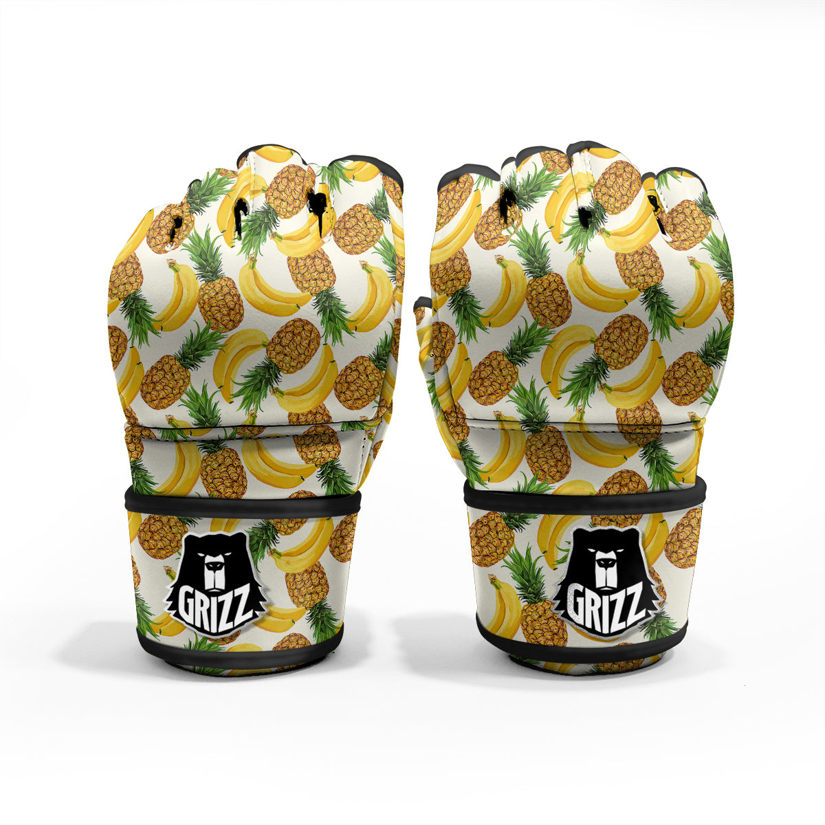 Pineapple Banana Print Pattern MMA Gloves-grizzshop