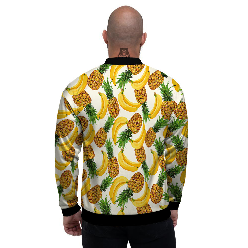 Pineapple Banana Print Pattern Men's Bomber Jacket-grizzshop