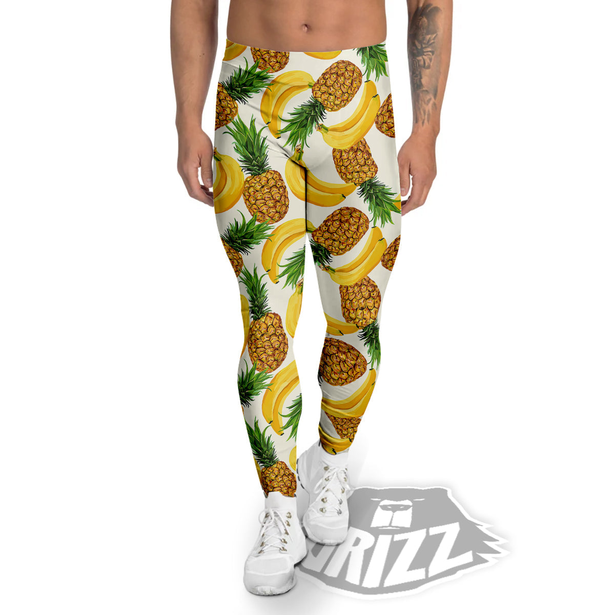 Pineapple Banana Print Pattern Men's Leggings-grizzshop