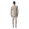 Pineapple Beige Zig Zag Print Pattern Men's Pajamas-grizzshop