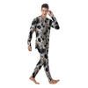 Pineapple Black Geometric Print Pattern Men's Pajamas-grizzshop