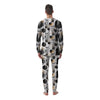 Pineapple Black Geometric Print Pattern Men's Pajamas-grizzshop