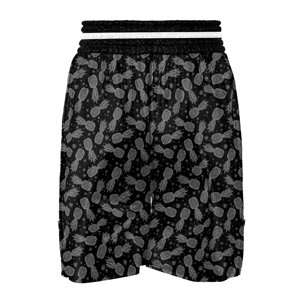 Pineapple Black Print Pattern Boxing Shorts-grizzshop