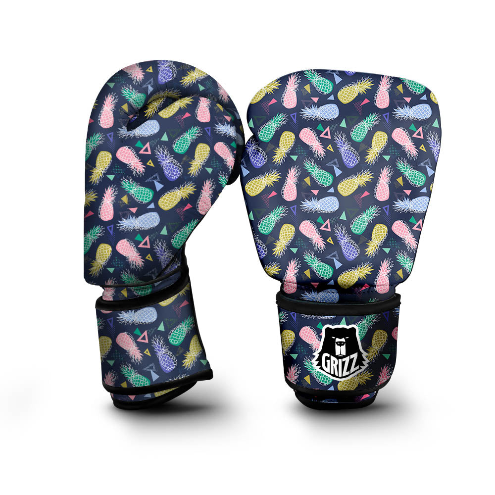 Pineapple Colorful Print Pattern Boxing Gloves-grizzshop