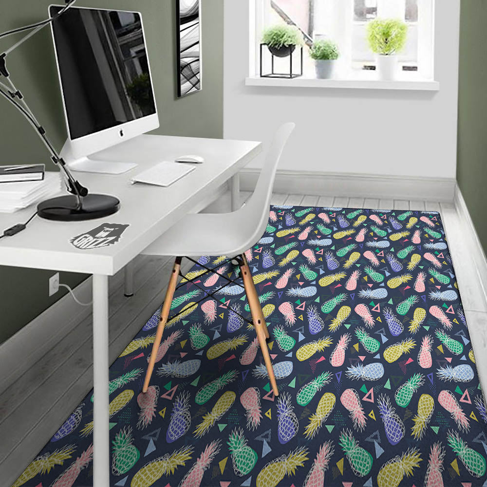 Pineapple Colorful Print Pattern Floor Mat-grizzshop