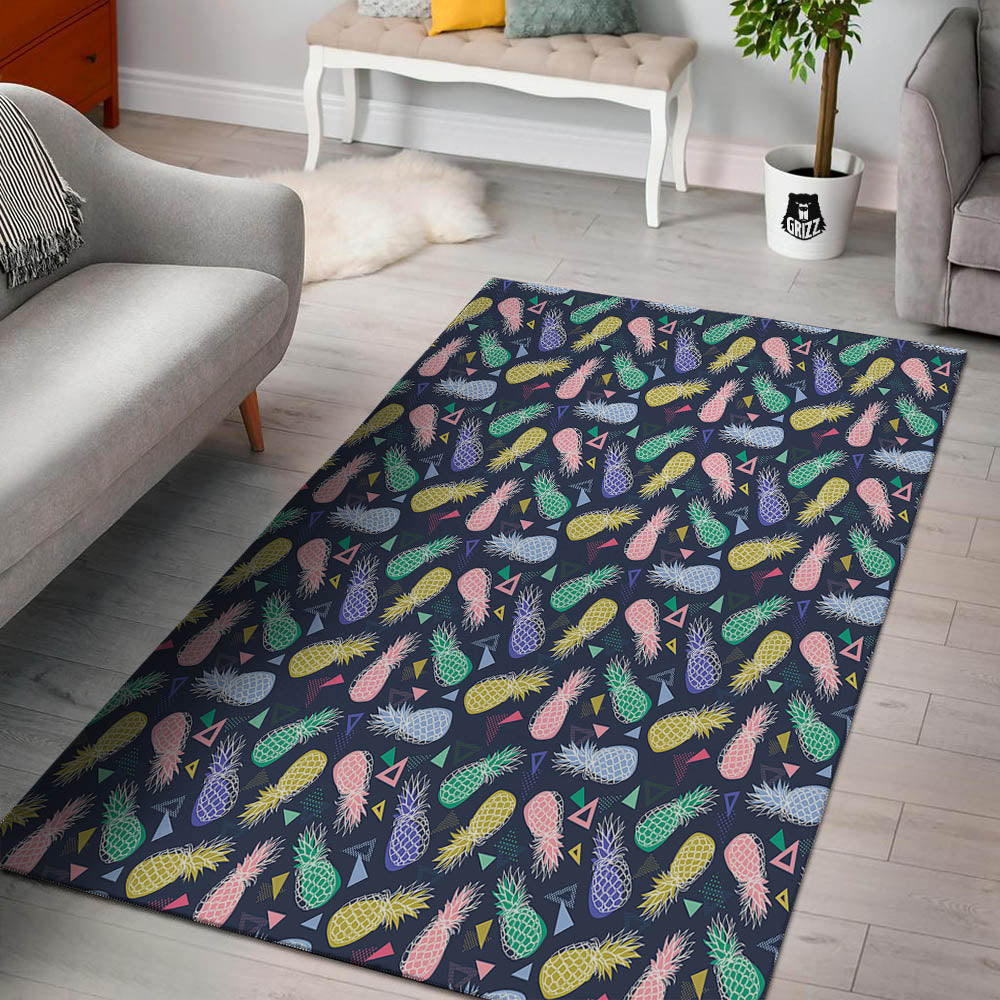 Pineapple Colorful Print Pattern Floor Mat-grizzshop