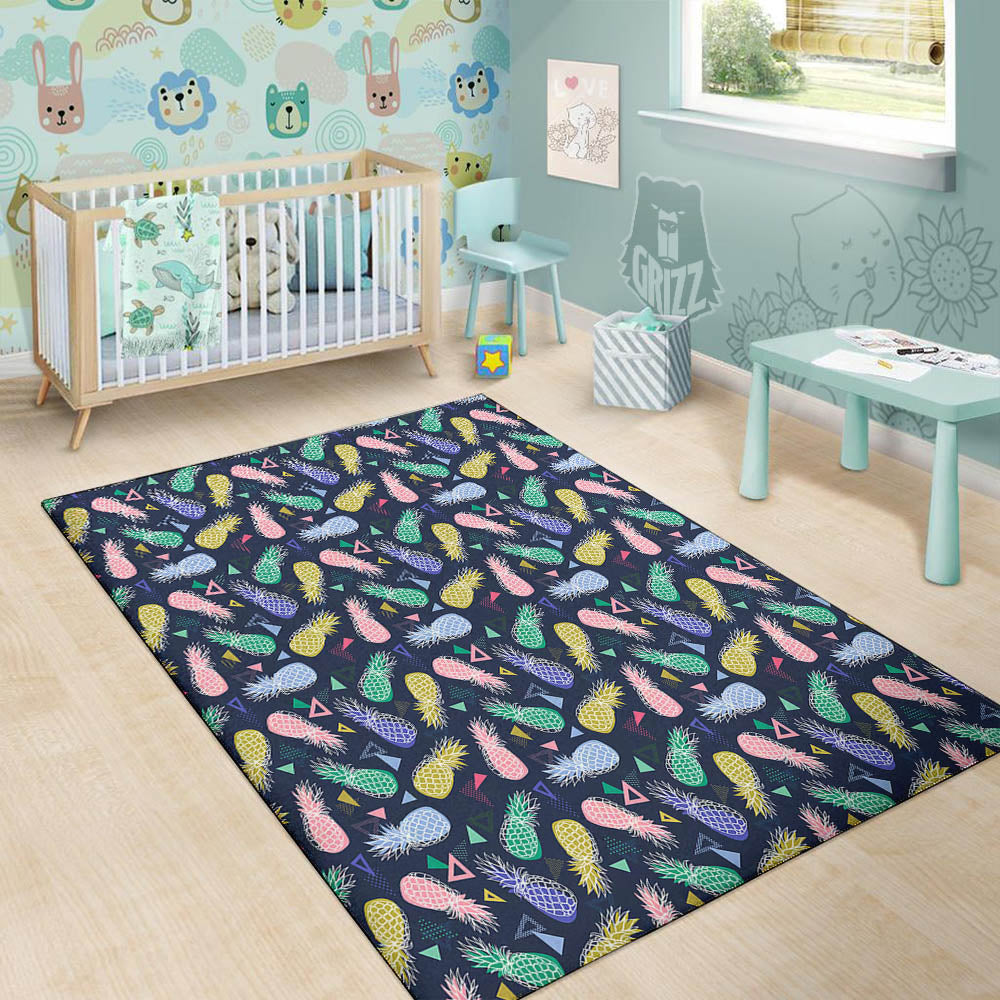 Pineapple Colorful Print Pattern Floor Mat-grizzshop