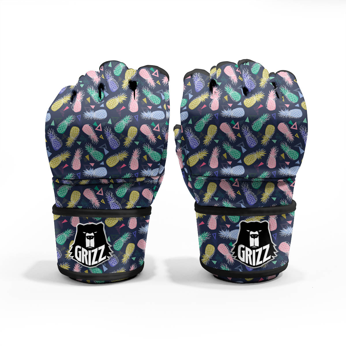 Pineapple Colorful Print Pattern MMA Gloves-grizzshop