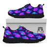 Pineapple EDM Purple Print Pattern Black Sneaker-grizzshop