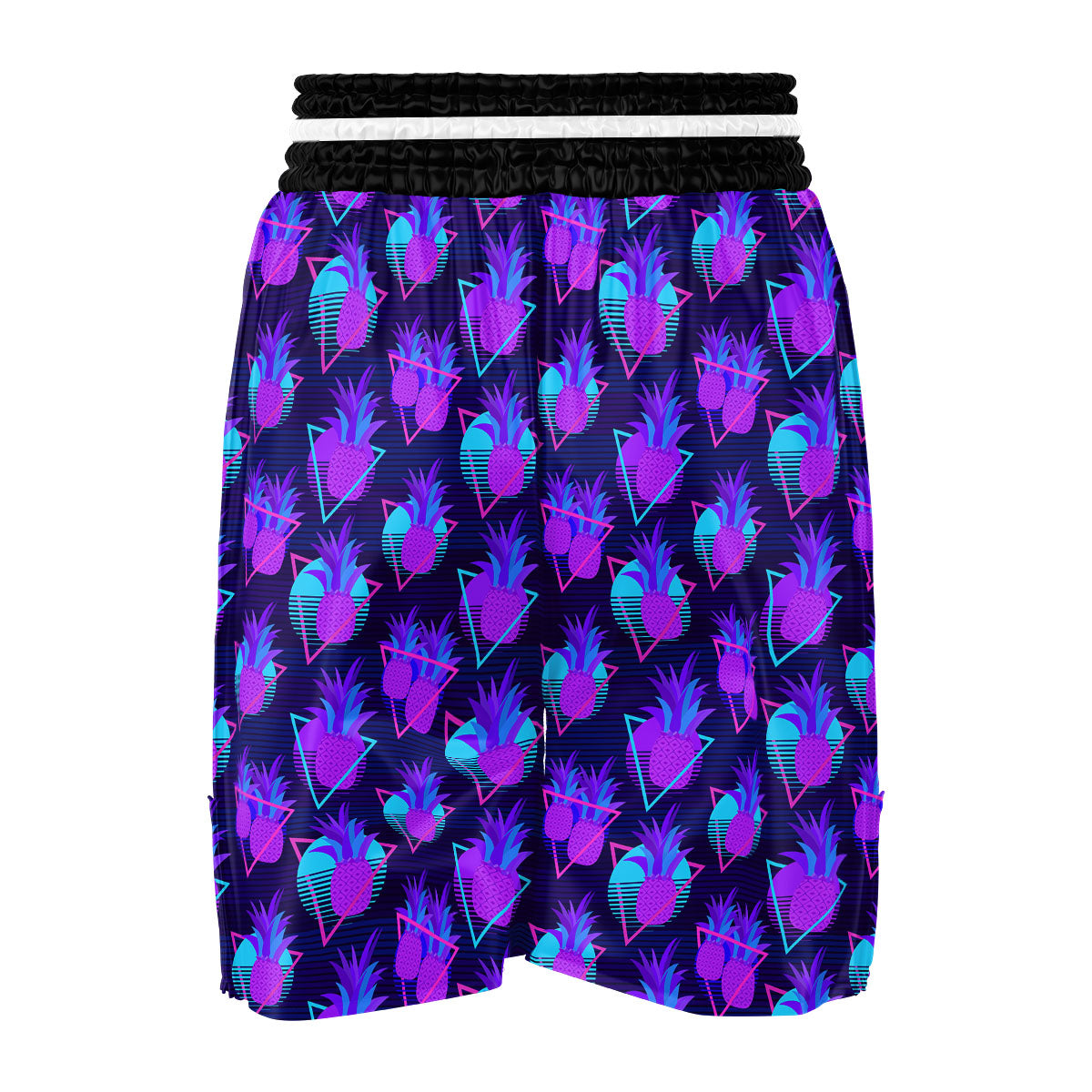 Pineapple EDM Purple Print Pattern Boxing Shorts-grizzshop