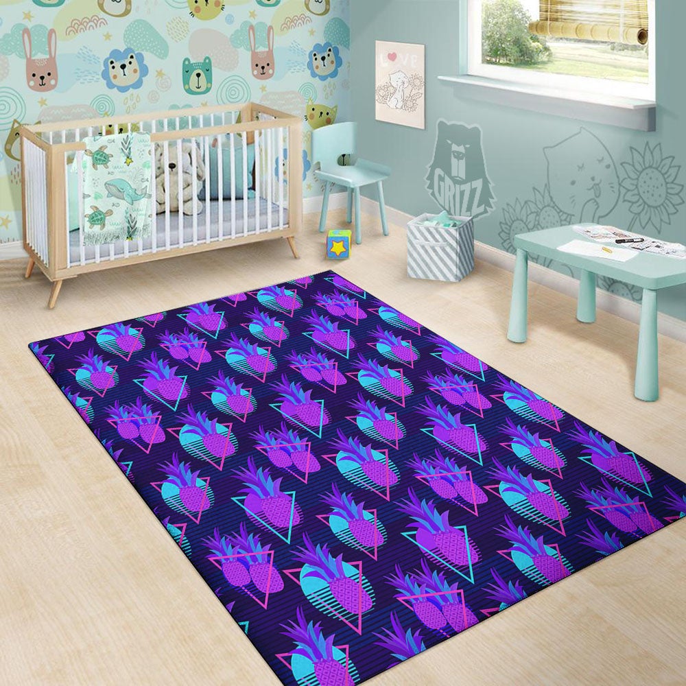 Pineapple EDM Purple Print Pattern Floor Mat-grizzshop