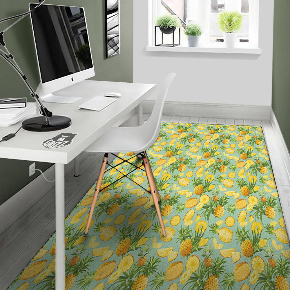 Pineapple Exotic Tropical Print Pattern Floor Mat-grizzshop