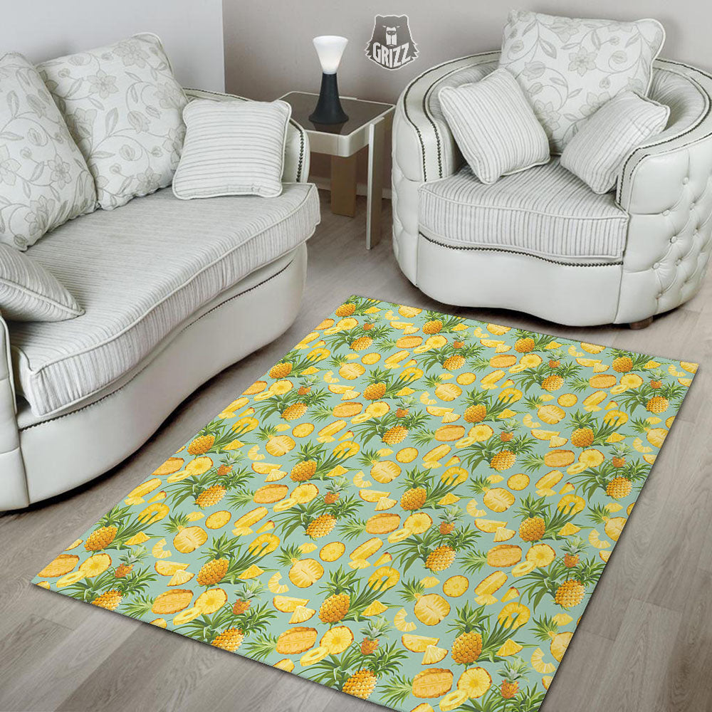 Pineapple Exotic Tropical Print Pattern Floor Mat-grizzshop