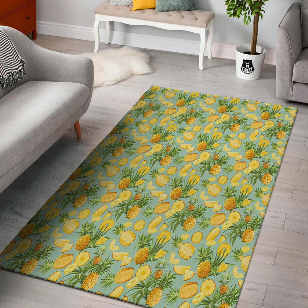 Pineapple Exotic Tropical Print Pattern Floor Mat-grizzshop