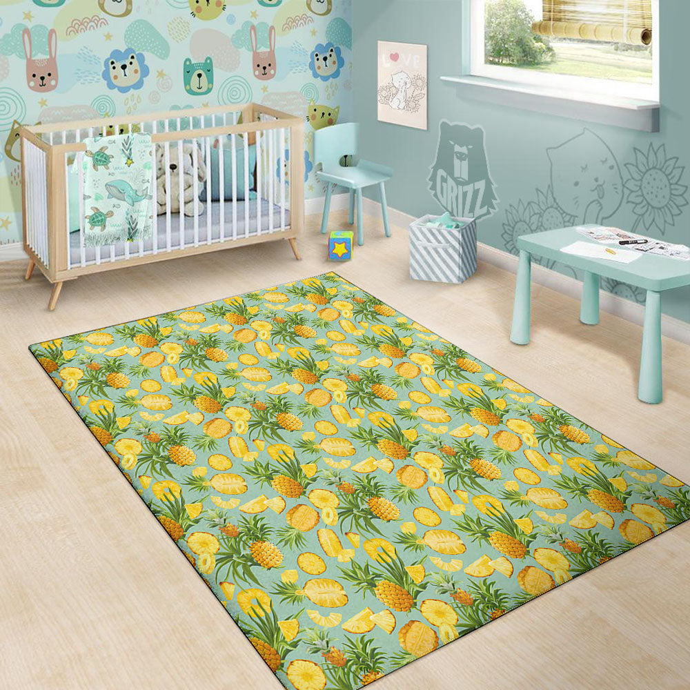 Pineapple Exotic Tropical Print Pattern Floor Mat-grizzshop