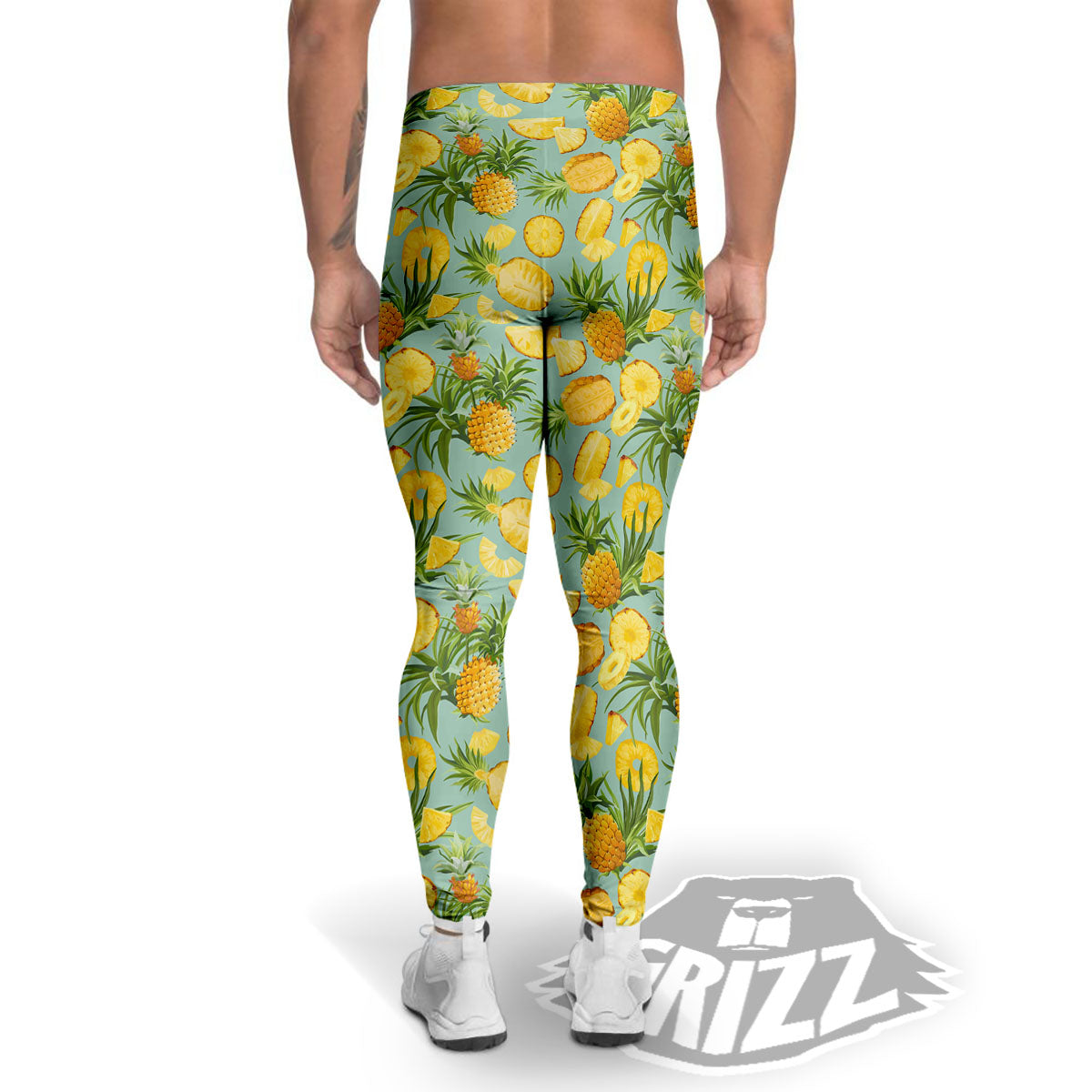 Pineapple Exotic Tropical Print Pattern Men's Leggings-grizzshop