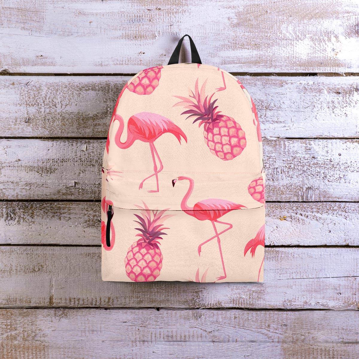 Pineapple Flamingo Print Backpack-grizzshop