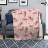 Pineapple Flamingo Print Blanket-grizzshop